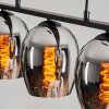 Vevino Hanglamp Glas 15 cm Chroom, Rookkleurig, 3-lichts