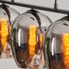 Vevino Hanglamp Glas 20cm Chroom, Rookkleurig, 3-lichts