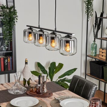 Lauden Hanglamp Glas 15 cm Duidelijk, Rookkleurig, 4-lichts