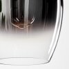 Vevino Hanglamp Glas 20cm Chroom, Duidelijk, Rookkleurig, 4-lichts