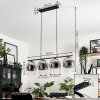 Vevino Hanglamp Glas 20cm Chroom, Duidelijk, Rookkleurig, 4-lichts