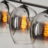 Vevino Hanglamp Glas 20cm Chroom, Duidelijk, Rookkleurig, 4-lichts