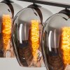 Vevino Hanglamp Glas 20cm Chroom, Rookkleurig, 4-lichts