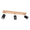 Languileo Plafondlamp Hout licht, 3-lichts
