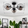 Cabalonga Plafondlamp Zwart, 3-lichts