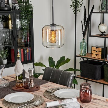 Lauden Hanger Glas 20cm Amber, Duidelijk, 1-licht