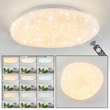 Esgos Plafondlamp LED Wit, 1-licht, Afstandsbediening