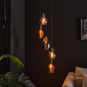 Tricolore Hanglamp Zwart, 5-lichts