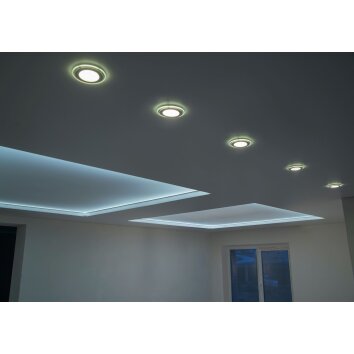 Trio ARGUS Inbouw verlichting - Set van 3 LED Chroom, 6-lichts, Afstandsbediening, Kleurwisselaar