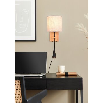 Trio Nilam Muurlamp Natuurlijke kleuren, 2-lichts