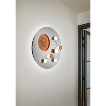 Trio Zodiac Plafondlamp LED Aluminium gebürstet, Goud, 1-licht