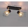 Reality Ardon Plafondlamp Goud, Zwart, 2-lichts