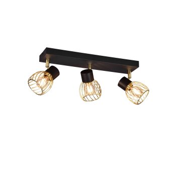Reality Ardon Plafondlamp Goud, Zwart, 3-lichts