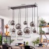 Koyoto Hanger - Glas Chroom, Rookkleurig, 8-lichts