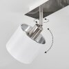 Tibro Plafondlamp Nikkel mat, Wit, 2-lichts