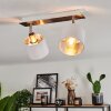 Tibro Plafondlamp Nikkel mat, Wit, 2-lichts
