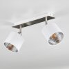 Tibro Plafondlamp Nikkel mat, Wit, 2-lichts