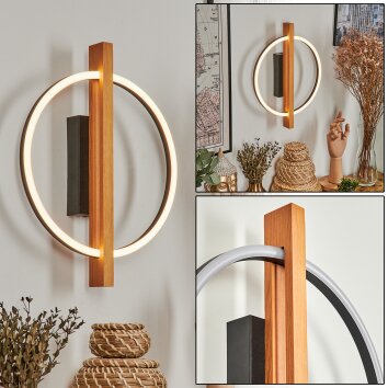 Carcano Muurlamp LED Natuurlijke kleuren, Zwart, 1-licht