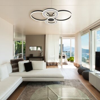 Globo BLASIUS Plafondlamp LED Zwart, Wit, 1-licht, Afstandsbediening