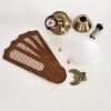 Morea plafondventilator Oud messing, Hout donker, 1-licht