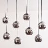 Koyoto Hanger - Glas Chroom, Rookkleurig, 8-lichts