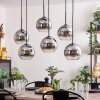 Koyoto Hanger - Glas Chroom, Duidelijk, Rookkleurig, 6-lichts