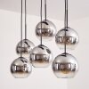 Koyoto Hanger - Glas Chroom, Duidelijk, Rookkleurig, 6-lichts