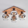 Koyoto Plafondlamp - Glas Natuurlijke kleuren, Zwart, 4-lichts