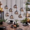 Koyoto Hanger - Glas Chroom, Duidelijk, Rookkleurig, 8-lichts