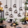 Koyoto Hanger - Glas Chroom, Duidelijk, Rookkleurig, 8-lichts