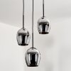 Vevino Hanger - Glas Chroom, Rookkleurig, 3-lichts