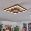 Cascada Plafondlamp LED Bruin, houtlook, Zwart, 1-licht