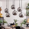 Koyoto Hanger - Glas Chroom, Rookkleurig, 6-lichts