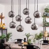 Koyoto Hanger - Glas Chroom, Rookkleurig, 8-lichts