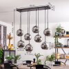 Koyoto Hanger - Glas Chroom, Rookkleurig, 8-lichts