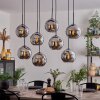 Koyoto Hanger - Glas Chroom, Rookkleurig, 8-lichts