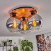 Koyoto Plafondlamp - Glas Natuurlijke kleuren, Zwart, 3-lichts