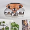 Koyoto Plafondlamp - Glas Natuurlijke kleuren, Zwart, 3-lichts