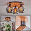 Koyoto Plafondlamp - Glas Natuurlijke kleuren, Zwart, 3-lichts