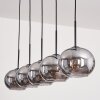 Apedo Hanger - Glas Rookkleurig, 5-lichts