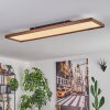 Longvic Plafondlamp LED houtlook, Zwart, 1-licht