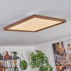Longvic Plafondpaneel LED Bruin, houtlook, Zwart, 1-licht