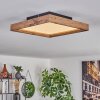 Longvic Plafondpaneel LED Bruin, houtlook, Zwart, 1-licht