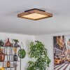 Longvic Plafondpaneel LED Bruin, houtlook, Zwart, 1-licht