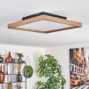 Longvic Plafondpaneel LED Bruin, houtlook, Zwart, 1-licht
