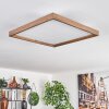 Longvic Plafondpaneel LED Bruin, houtlook, Zwart, 1-licht, Afstandsbediening