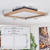 Longvic Plafondpaneel LED Bruin, houtlook, Zwart, 1-licht, Afstandsbediening