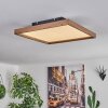 Longvic Plafondpaneel LED Bruin, houtlook, Zwart, 1-licht, Afstandsbediening