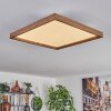 Longvic Plafondpaneel LED Bruin, houtlook, Zwart, 1-licht, Afstandsbediening