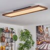 Longvic Plafondlamp LED houtlook, Zwart, 1-licht, Afstandsbediening